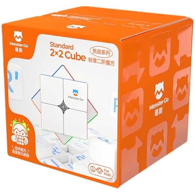 MONSTER GO BY GAN MG 2X2 NON MAGNETIC STICKERLESS STANDARD CUBE, TRAINER CUBE, RUBIK'S CUBE, SCREEN FREE BRAIN TEASER GAME, MENTAL FITNESS, IQ PUZZLE, STRESS RELIEF, TRAVEL TOY, KIDS GIFT - Image 2